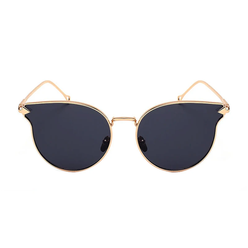 Occhiali da sole rotondi specchio in oro rosa 2023 nuovo arrivo Designer di marca occhiali da sole freccia occhiali da vista Cat Eye Beach Fashion Hipster