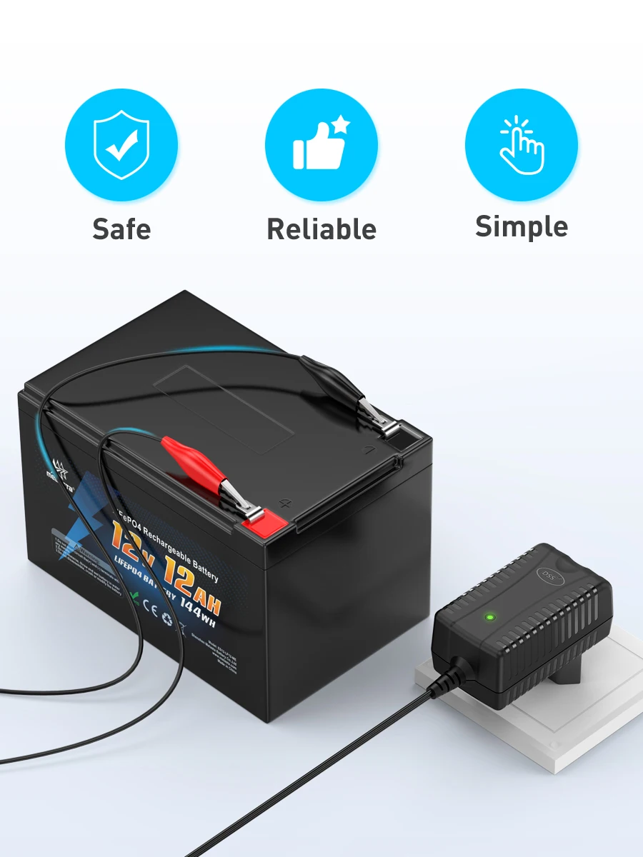 Melasta 14.6V 1.5A Lifepo4 Battery Charger For 12V Rechargeable Lithium Iron Phosphate Battery Pack