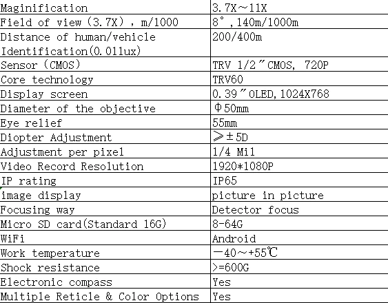 Multifunctional Thermal Imaging Digital Infrared Night Vision Monocular CS50 Bin