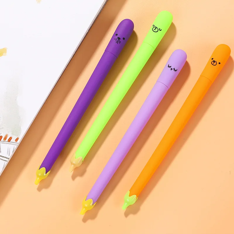 20pcs Cartoon Plastic Gel Pen Pens Student Kawaii School Supplies Pen for Writing Stationery Kids Gift Writing Signing Pen 10x kawaii cartoon crocodile bear gel pen rollerball pen student stationery school office supply black ink 0 5mm