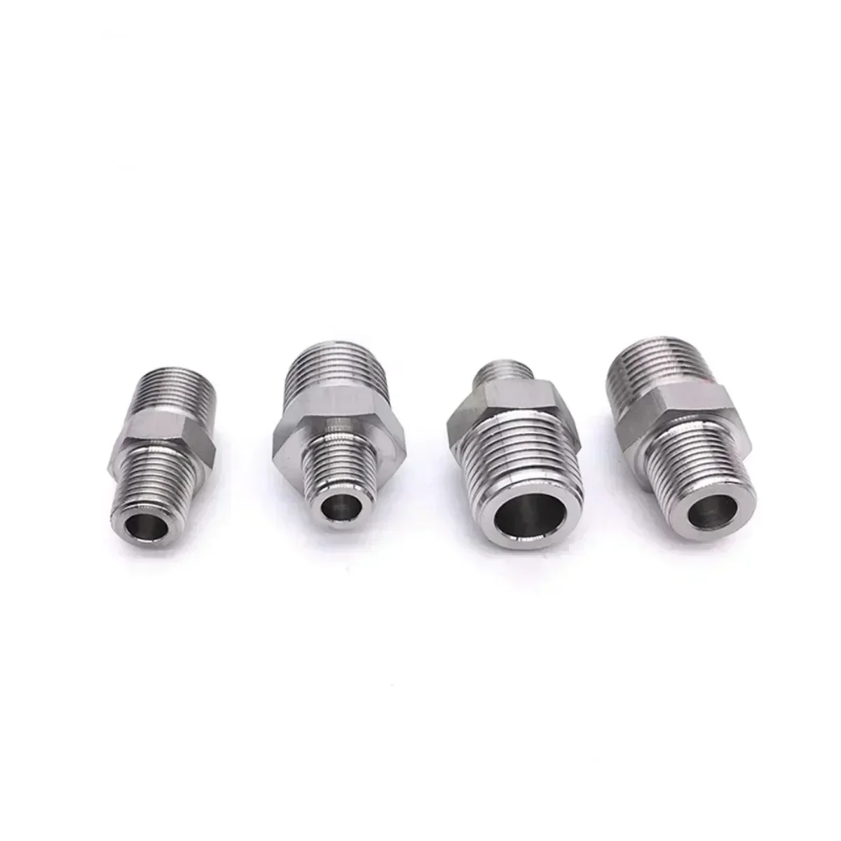 High Pressure 1/8" 1/4" 3/8" 1/2"-2" BSP NPT Male Equal Reducer Hex Nipple 304 Stainless Steel Connector Water Gas Propane pipe fitting water pipe fitting hose pipe fitting