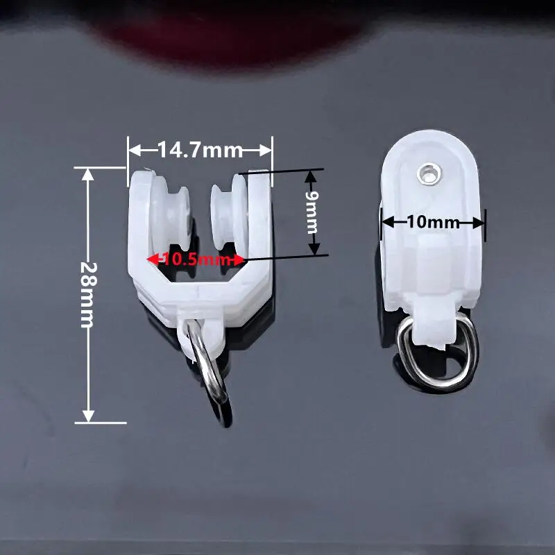 Description Picture 2 of item30pcs Curtain Track Accessories Sliding Wheel Roller Retro Straight Rail Bent Rail Hook Ring Nylon Pulley Curtain Hardware