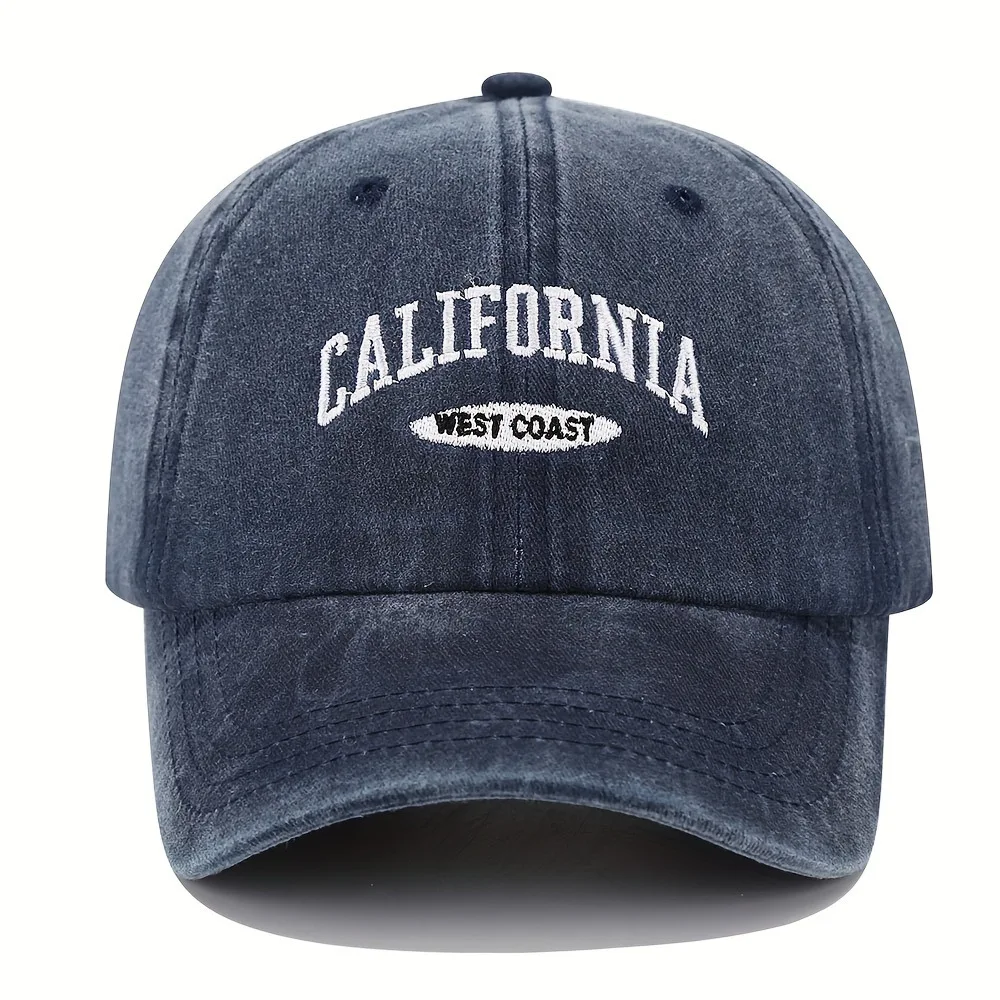 Unisex Embroidered Letters Baseball Caps Cotton Retro Vintage Baseball Cap Men Women Denim Cotton Soft Top Caps Casual Hats
