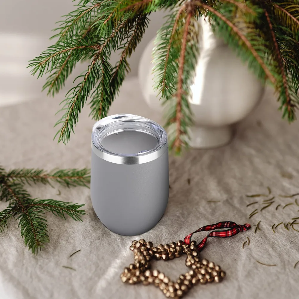 Stainless Steel Cup 12oz/360ml Stainless Steel Wine Glass with Lid Double Layer Insulated Leak-proof BPA Free Suitable for Coffee