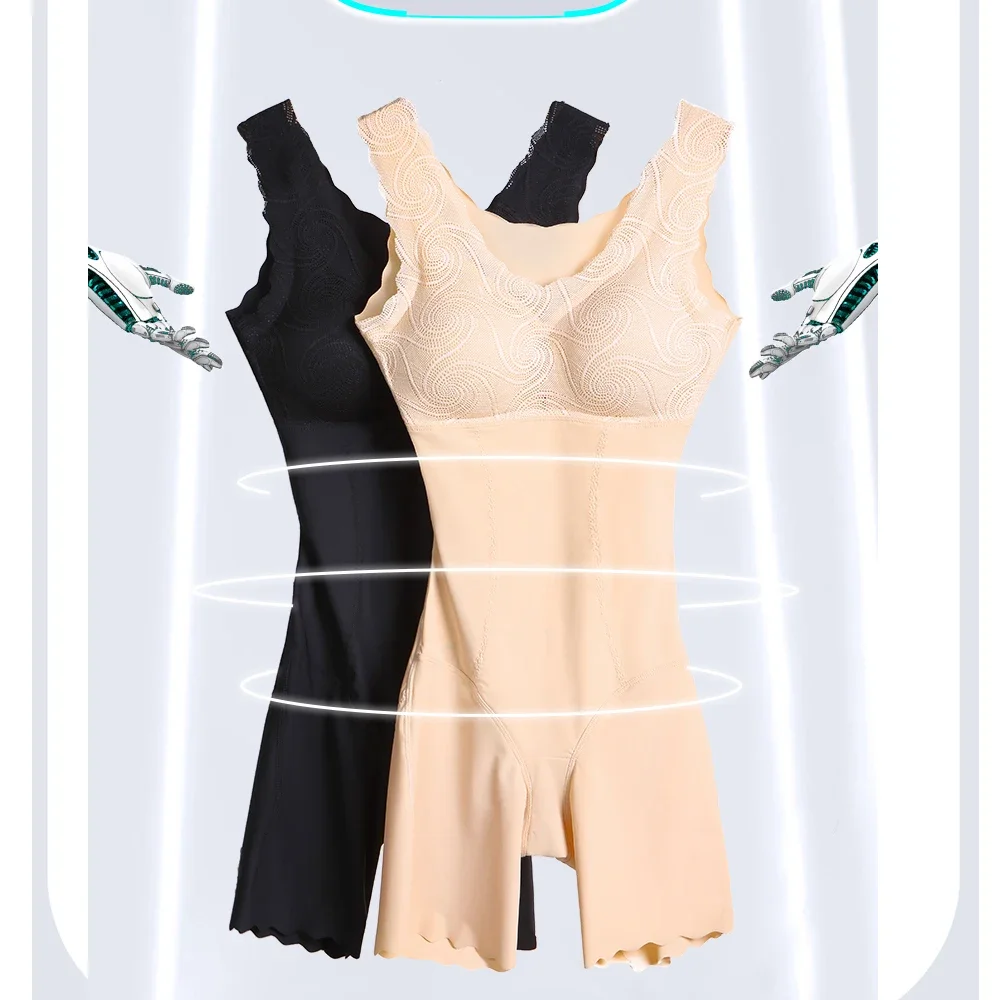 Shapewear Bodysuit Tummy Control for Women Open Hip Reducing and Shaping Full Body Shaper Bodysuit