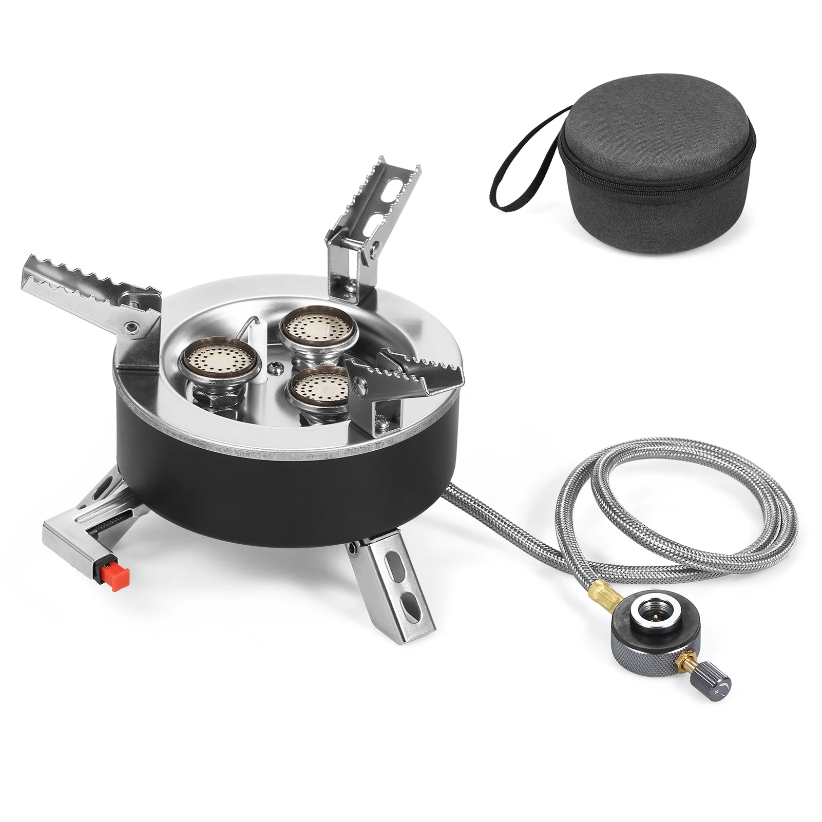 

6800W Portable Outdoor Stove Camping Gas Stove Folding 3 Burners Strong Fire Stove with Storage Bag For Hiking Picnic Cooking