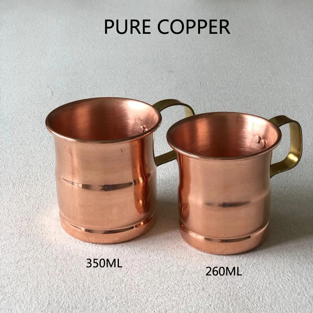 Pure Copper Cup Mug Moscow Mule Milk Beer Cups Handcrafted Drinkware Tableware