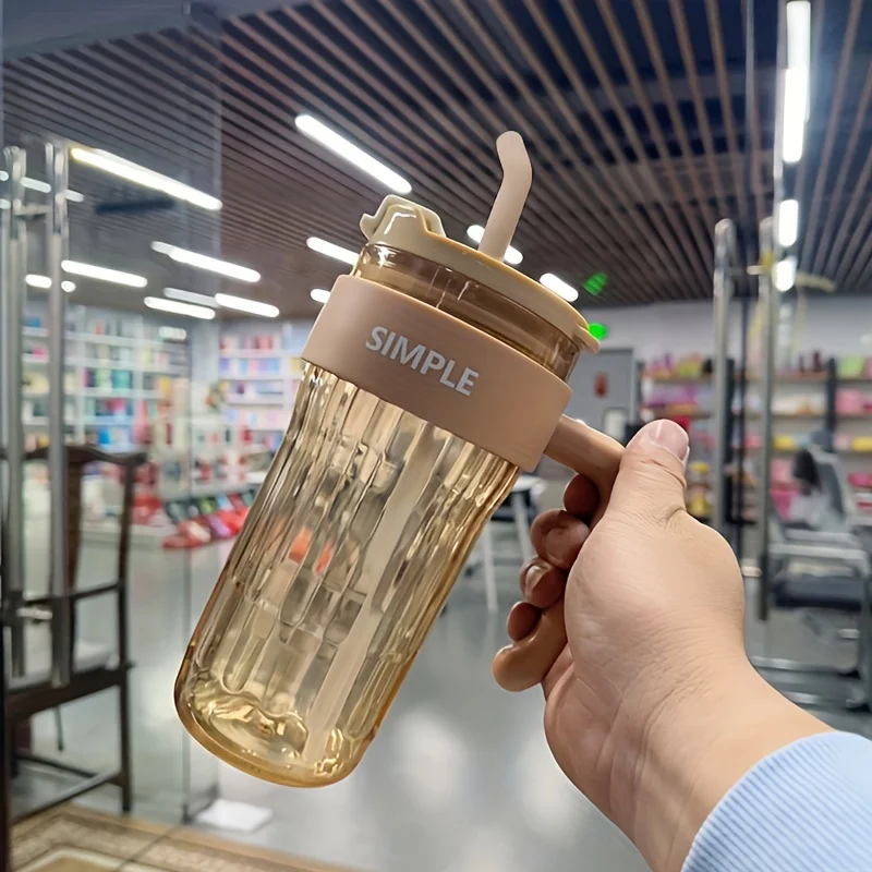 Large Plastic Tumbler with Lid and Straw
