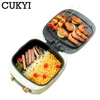 CUKYI Suspended Double-Sided Heating Baking Pan Electric Skillet Automatic Pizza Pancake BBQ Maker Grilling Machine 220V 4