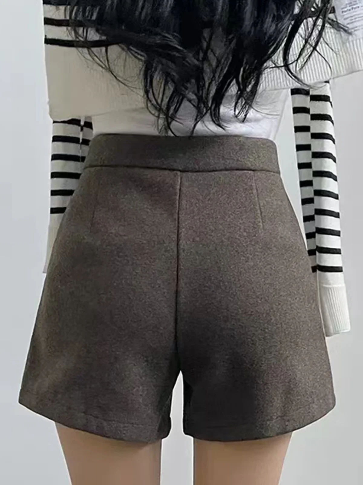 Korean Sle Thiened Winter Casual Pants Women's ort Woolen Trousers High Waist Slimming Outerwear Leisure Pants