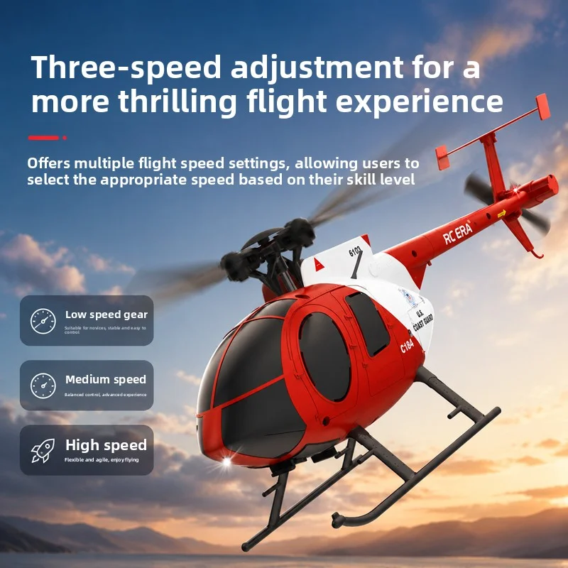 RC ERA C184 RC 헬리콥터 2.4G 6축 자이로스코프 4채널 고도 유지 광학 흐름 원격 조종 헬리콥터 장난감 (어린이 및 성인용)