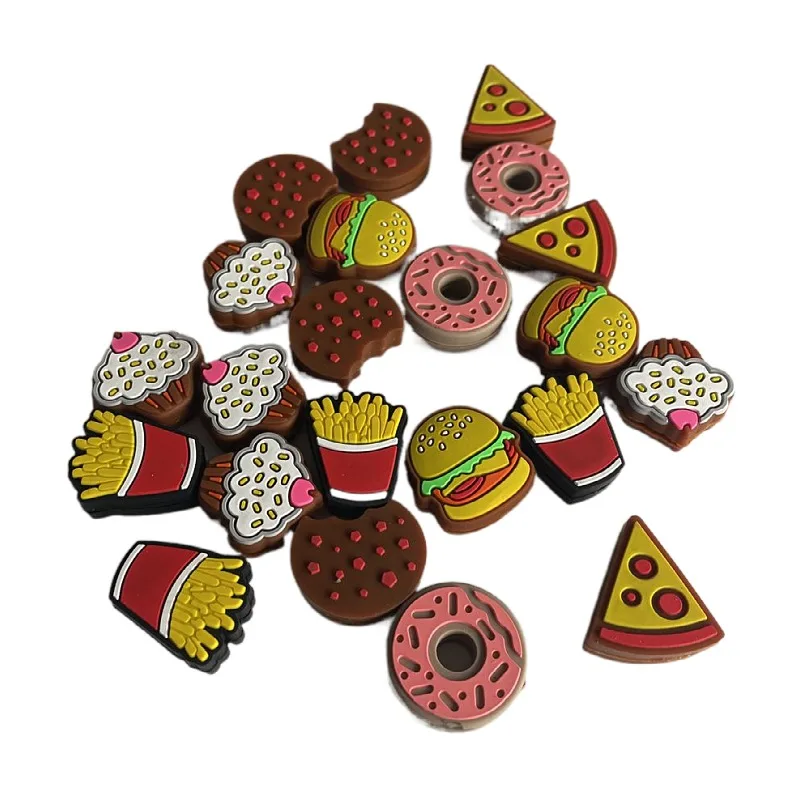 6PCS NEW Silcone Hamburger pizza Cookie Doughnut Tennis Racket Vibration Dampener Shock Absorber Tennis Racquet Dampers
