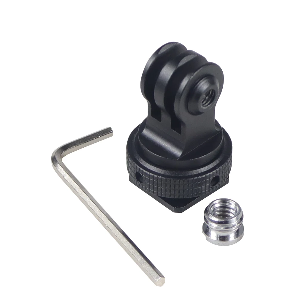Aluminum Alloy 360 Swivel Hot Cold Shoe to Action Camera Tripod