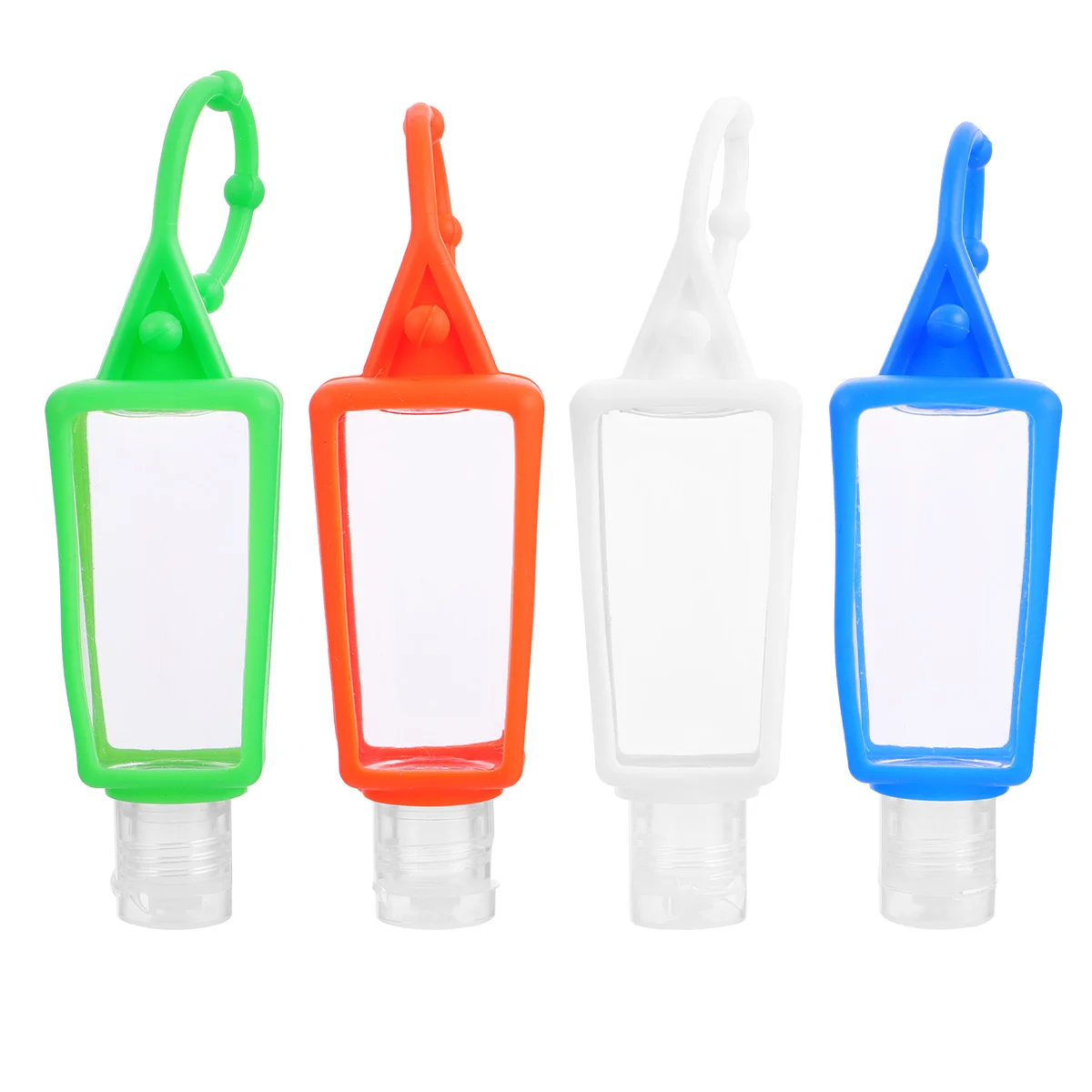

4 Pcs Silicone Bottle Refillable Bottles & Accessories Travel Size Empty Keychain Wash Dispenser Kit