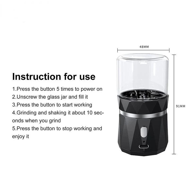LTQ Electric Herb Grinder Tobacco Smoking Accessories Stainless Steel Tobacco Grinder Strong Shredder Smoke Pipe Accessories