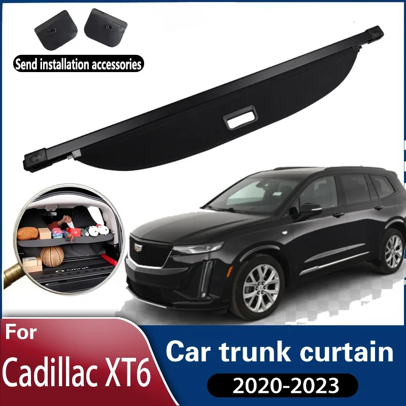 

Car Trunk Curtain For Cadillac XT6 Accessories 2023 2022 2021 2020 Auto Trunk Rear Rack Partition Shelter Covers Car Accessories