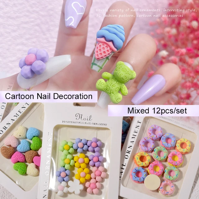 40Pcs Sanrioed Hello Kitty Nail Charms Cute 3D Nail Decals for Acrylic  Nails Supplies Rhinestone Decoration Accessories DIY - AliExpress