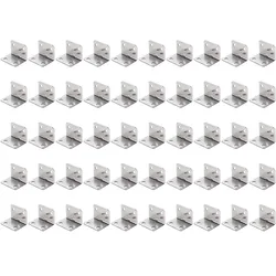 L-Shaped Universal Corner Brackets - 90° Angle for Wood Furniture & Cabinet Assembly (50PCS)