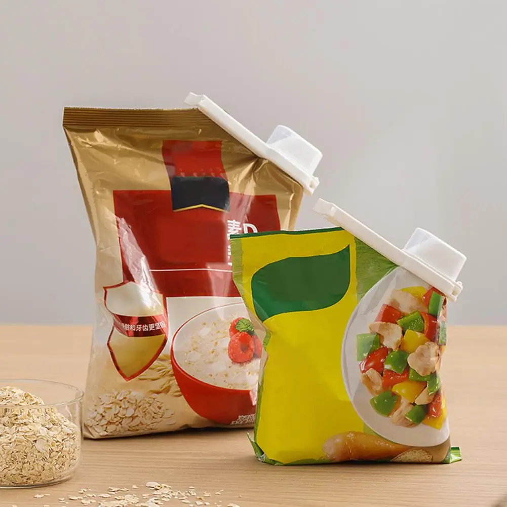 

2Pcs Sealing Clips Food Bag With Lid Long Food Preservation Snack Bread Storage Bag Sealing Clamp Sealer Kitchen Supplies