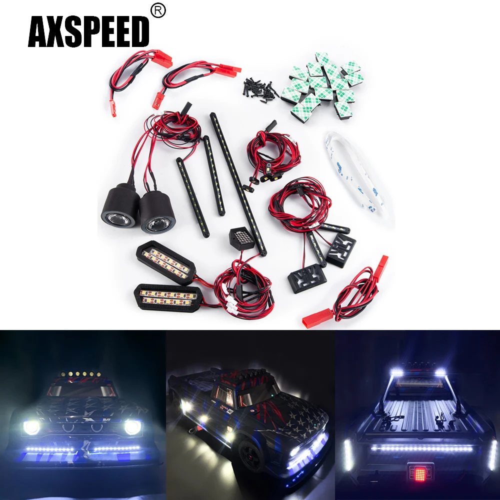 Kit Luci LED Per Auto RC Axial SCX24 1/24 - 4 LED Rossi, Alimentate Dal Ricevitore, Upgrade - copertina