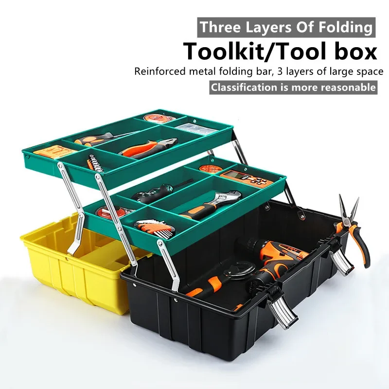 Potable Tool Box Safety Storage Box Hard Carry Tool Waterproof Case Household Hardware Toolbox Electrician Maintenance