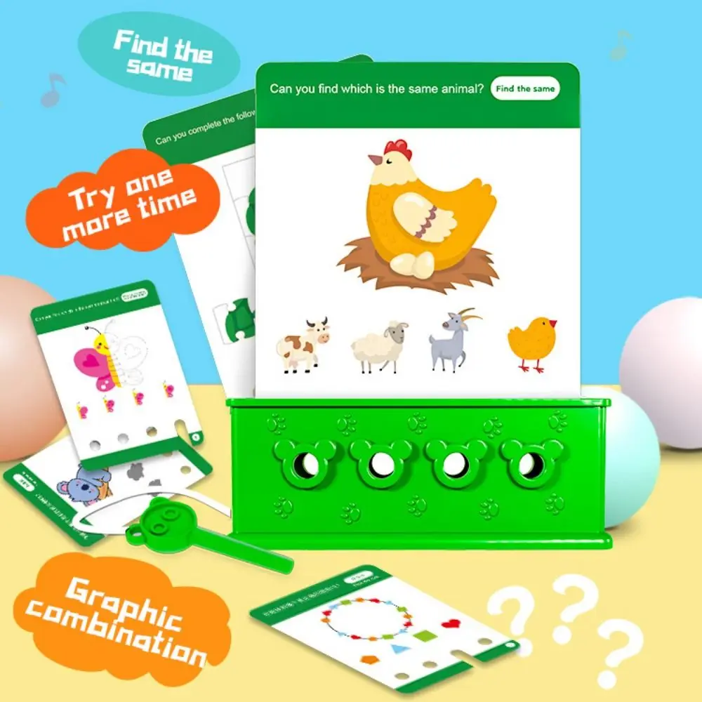 Montessori English Logic Key Puzzle Game Matching Game 3D Logic Key Thinking Training Early Educational Multifunction