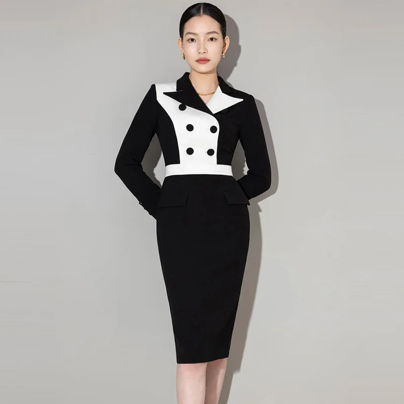 

High end French dress women's dress early spring new original design professional temperament slim skirt