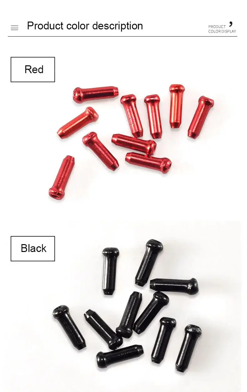 30/50/100Pcs Multiple Colors Aluminum Alloy Bicycle Brake Shifter Inner Cable Tips Wire End Cap Cable Line Core Cap Cover Gear