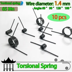 Premium Wire Torsion Springs - 1.4mm Diameter, Various Angles, Pack of 10 - 1.4mm(120 degrees)