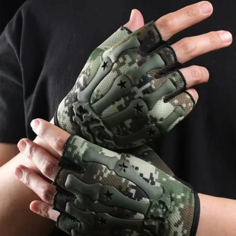 Sports Half Finger Gloves Riding Fingerless Non-slip for Motorcycle Cycling Climbing Hiking Hunting Outdoor Sports