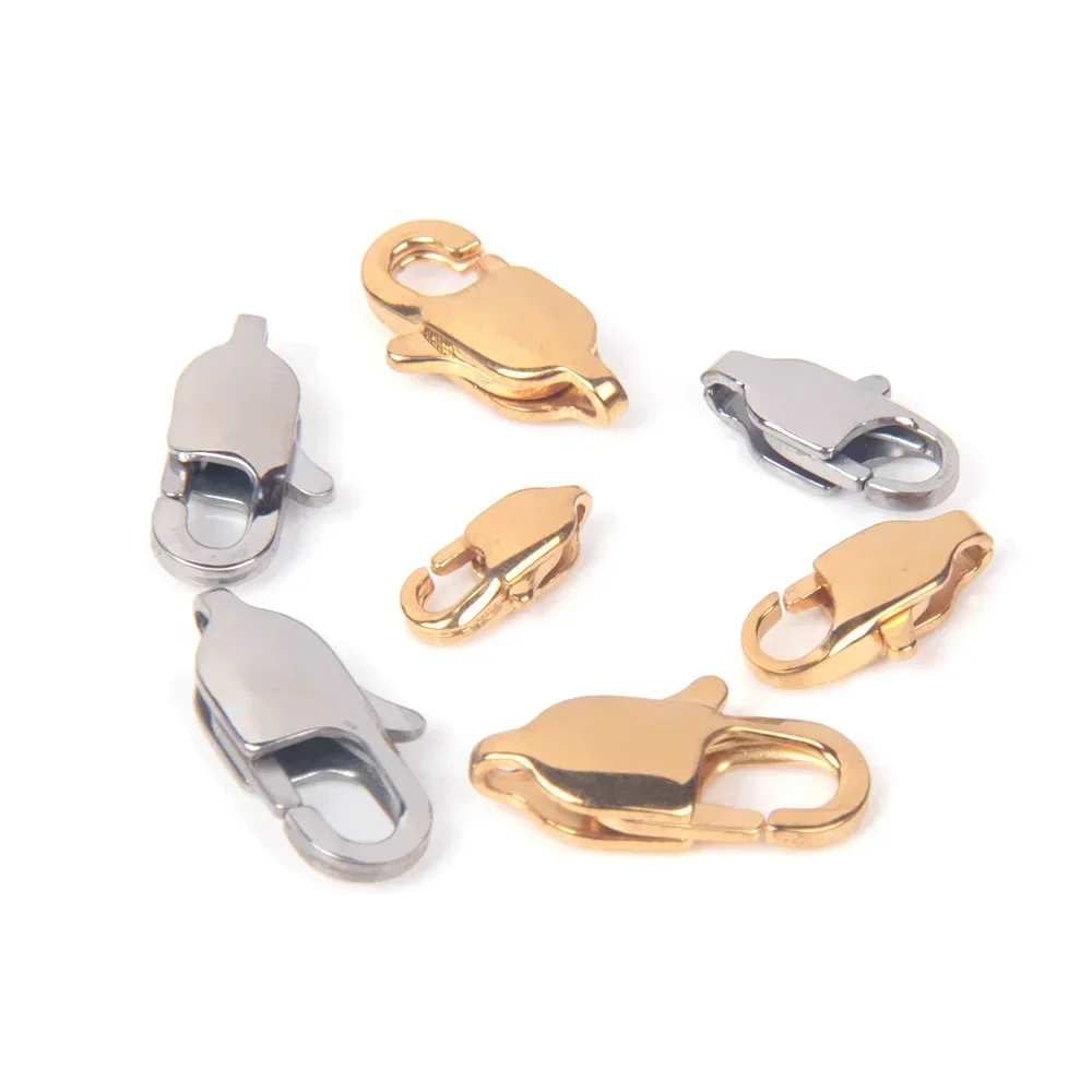 Showsang 10 stücke 316l Edelstahl Rechteck Karabiner verschluss länglichen Spiegel poliert Schmuck Haken für DIY Halskette Armband Herstellung