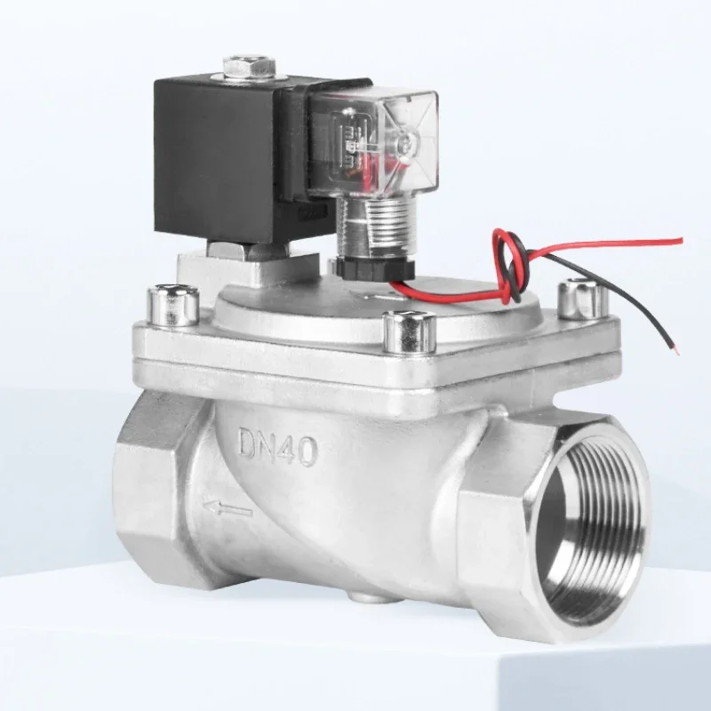 

304 stainless steel pilot operated high-pressure solenoid valve 220v24v normally closed water valve air valve large