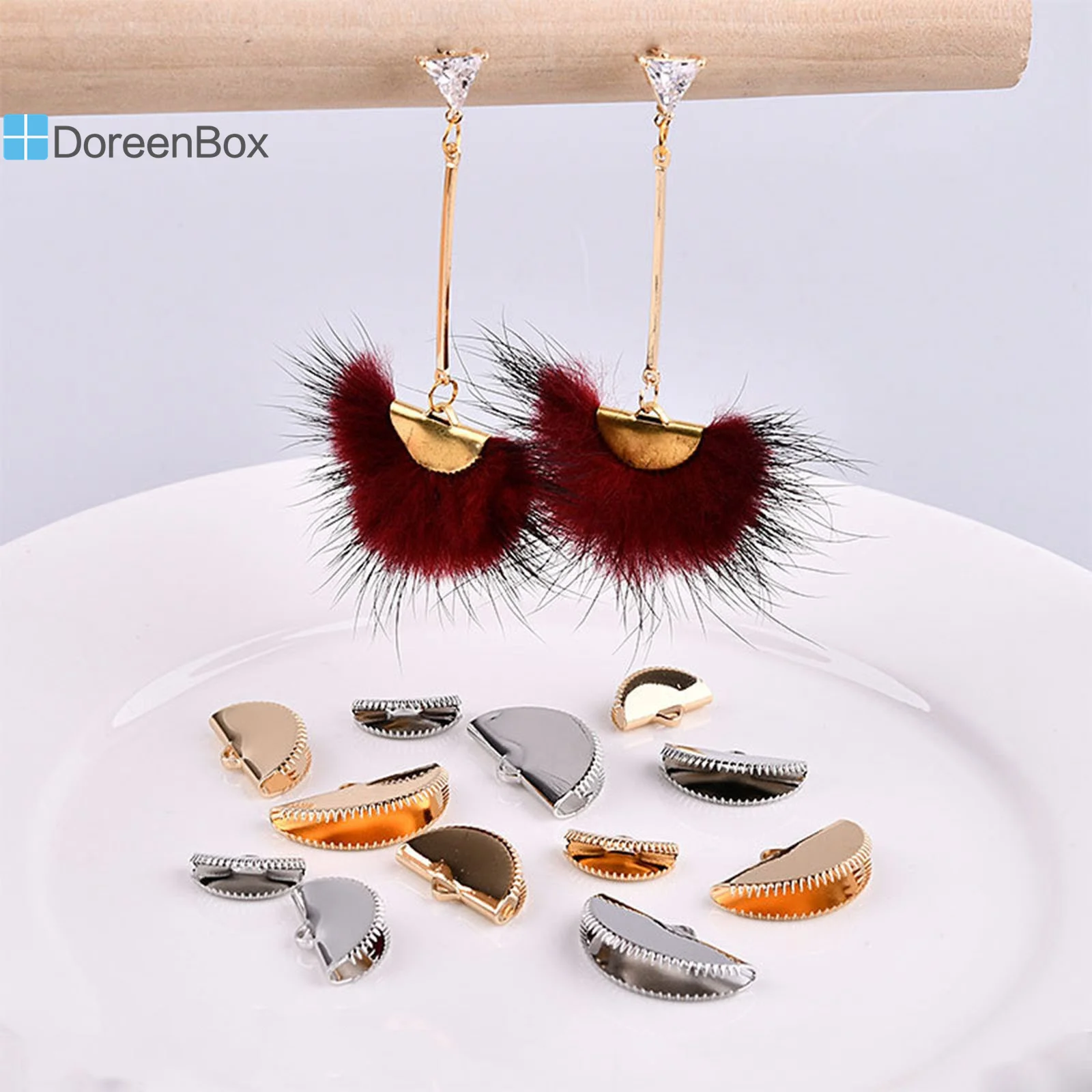 10 stücke 304 Edelstahl Band Crimp End Fan-Förmigen Neue Mode Verschluss Feste Halskette Ohrringe Seil Verschluss Schmuck DIY Machen