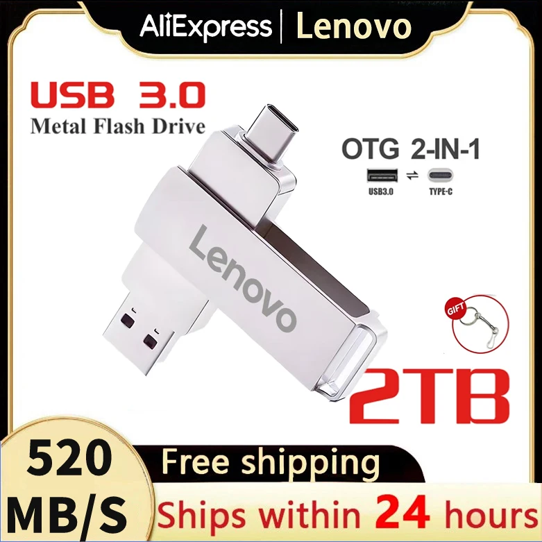 

Флэш-накопитель Lenovo 2 в 1, 128 ГБ, OTG, 128 ГБ, USB type-c