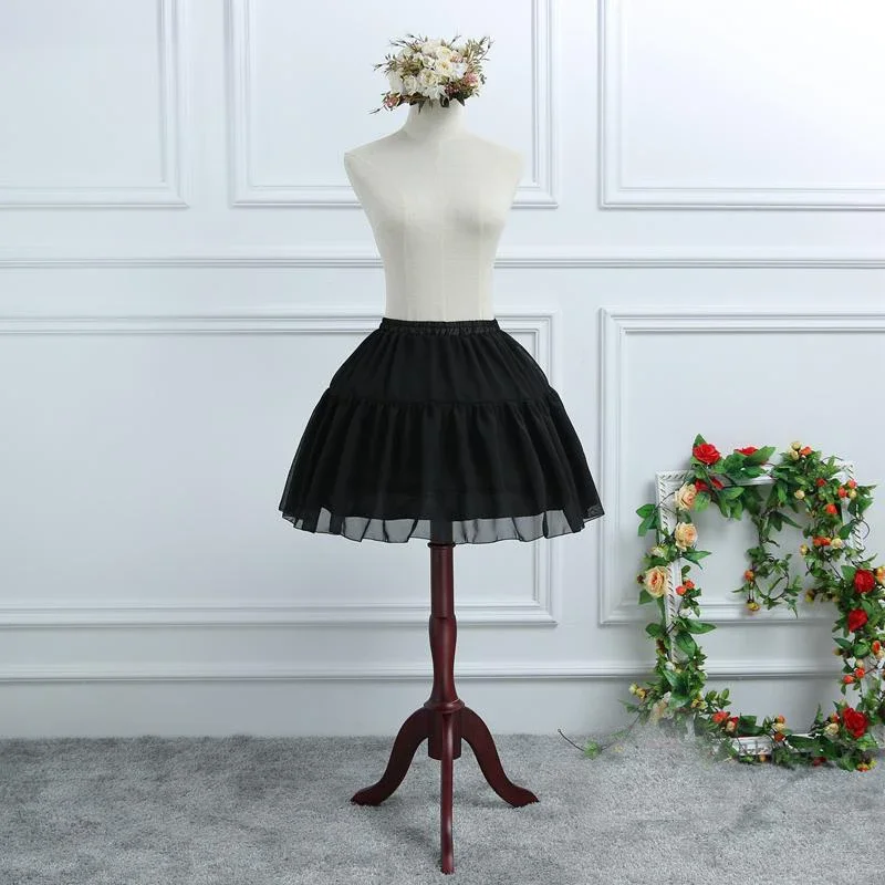 In Stock White Short Underskirt for Womens Dress 2 Two Hoops Bone Black Petticoat for Party Fluffy Gather Skirt Slip Crinoline