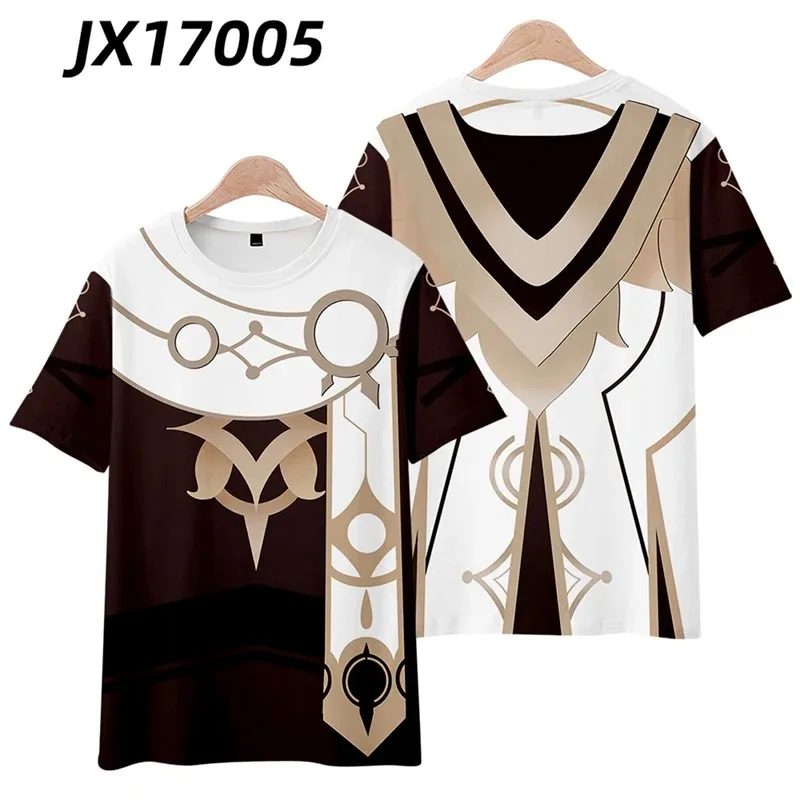 Game Genshin Impact Aether 3D Print T Shirt Women Men Summer O-neck Short Sleeve Funny Tshirt Graphic Tees Streetwear Cosplay