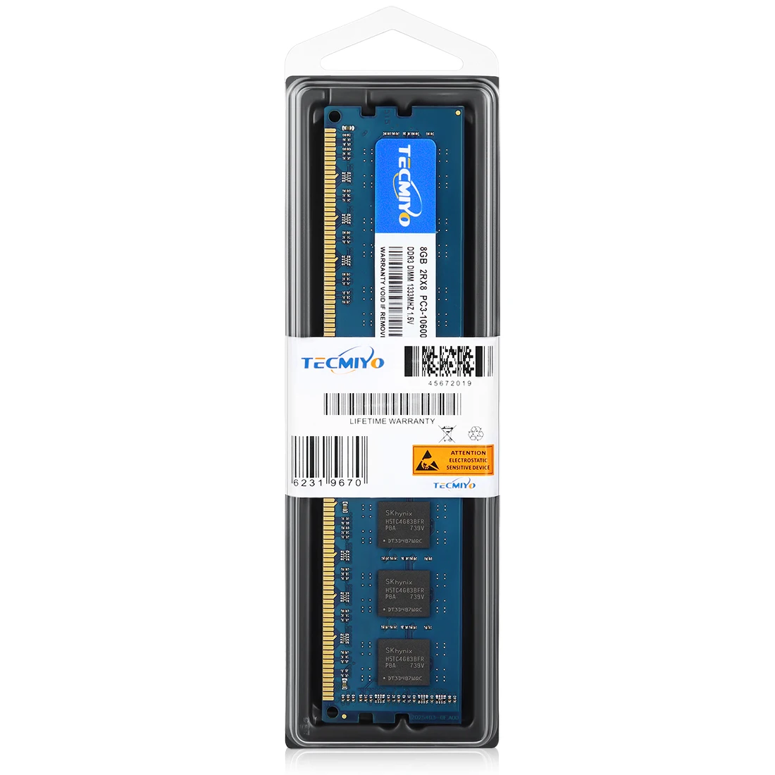 Desktop ram memory TECMIYO 4GB 8GB DDR3 DDR3L 1600MHz 1333MHz PC3-12800U PC3-10600 DIMM 1.5V 1.35V 2RX8 Non-ECC