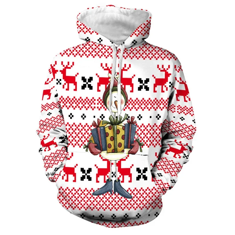 

Fashion Christm Snowman Gifts 3D Printed Hoodies For Men Clothes Funny Xmas Elk Pullovers Women Tracksuit Y2k Kids Sweatshirts