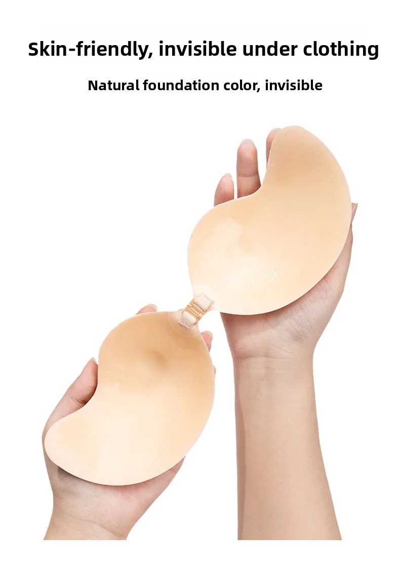 Cubiertas de silicona transpirables para pezones, copa de mango fina de verano, sujetador adhesivo, lencería para vestido de novia, sin tirantes, Invisible, antiexposición...