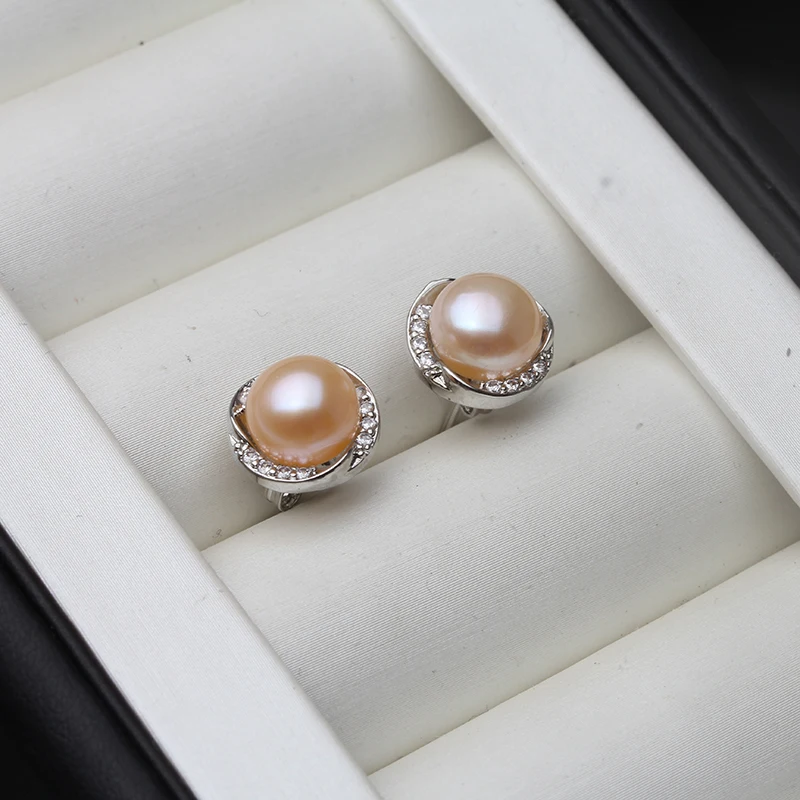 Elegant Freshwater Black Pearl Earrings in 925 Silver - Perfect Gift