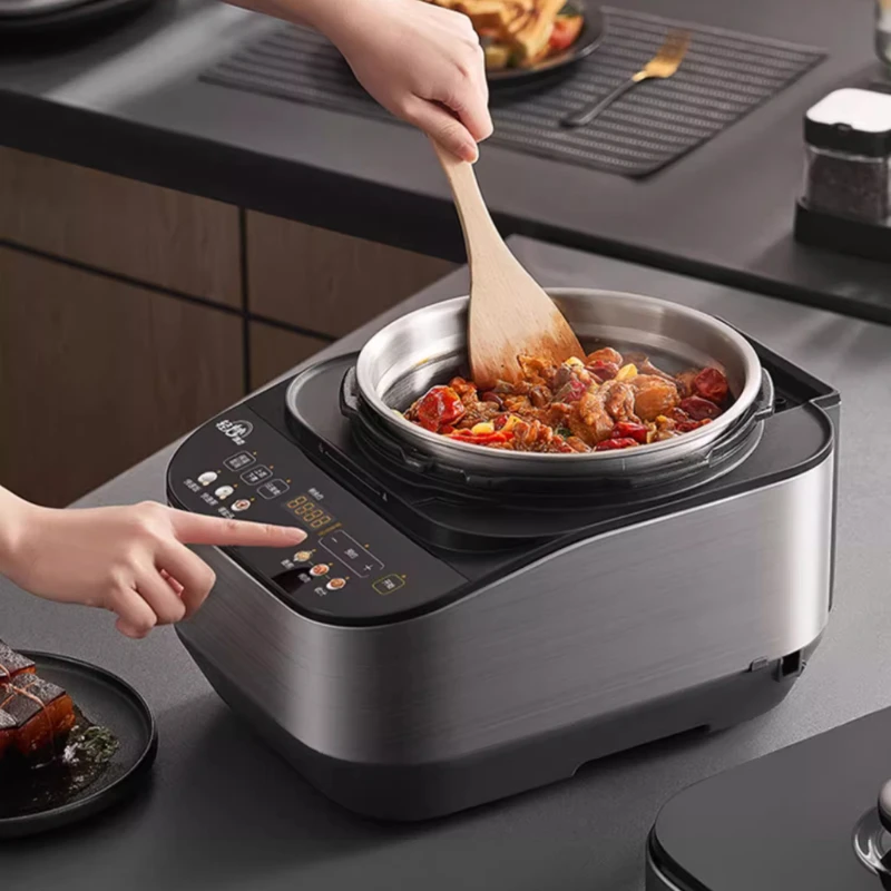 Electric Pressure Cooker 220V 5L Large Capacity Stainless Steel Inner Pot Smart Rice Cooker Kitchen Appliance