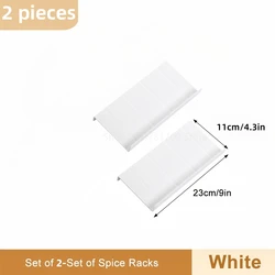 4-Tier Adjustable Kitchen Spice Rack Organizer (2 pieces white rack)