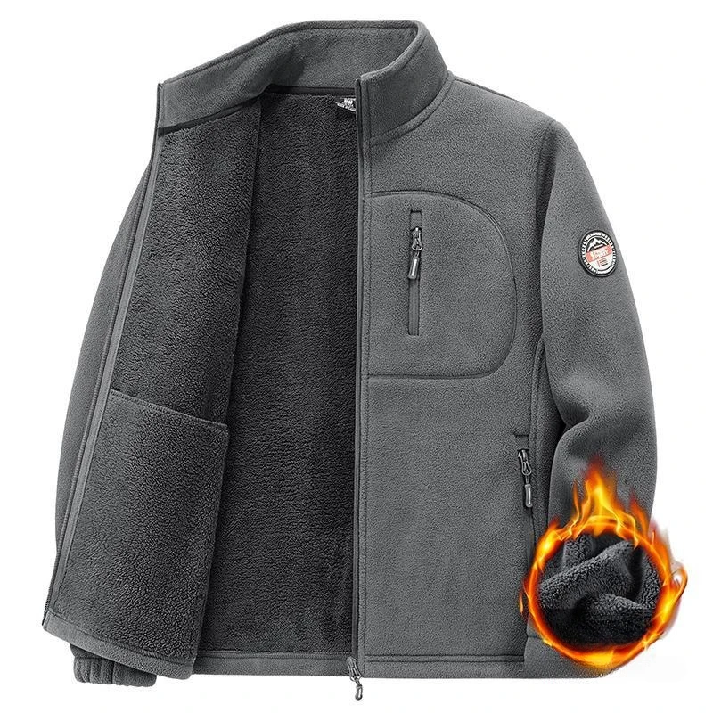 3 Colors!2023 Autumn and Winter New Men's Fleece Jacket Warm Fit Sweater Casual Coat