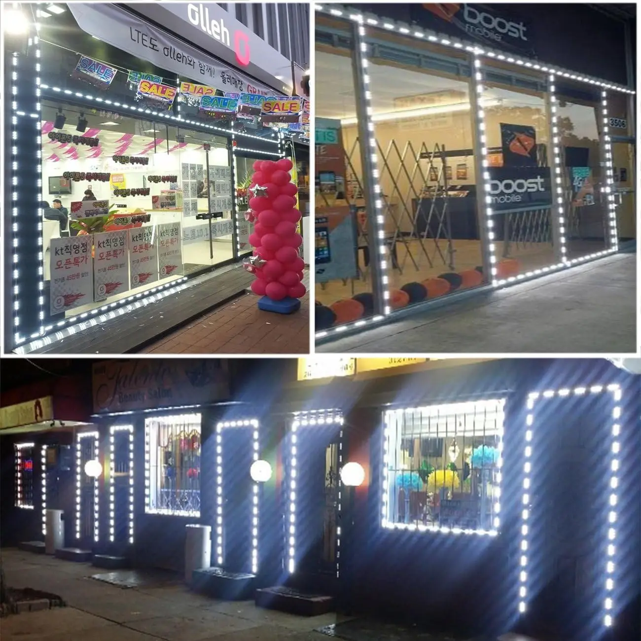 A Set Of Led Waterproof Module Lights, One Board With 60 Lights And 10ft White Light