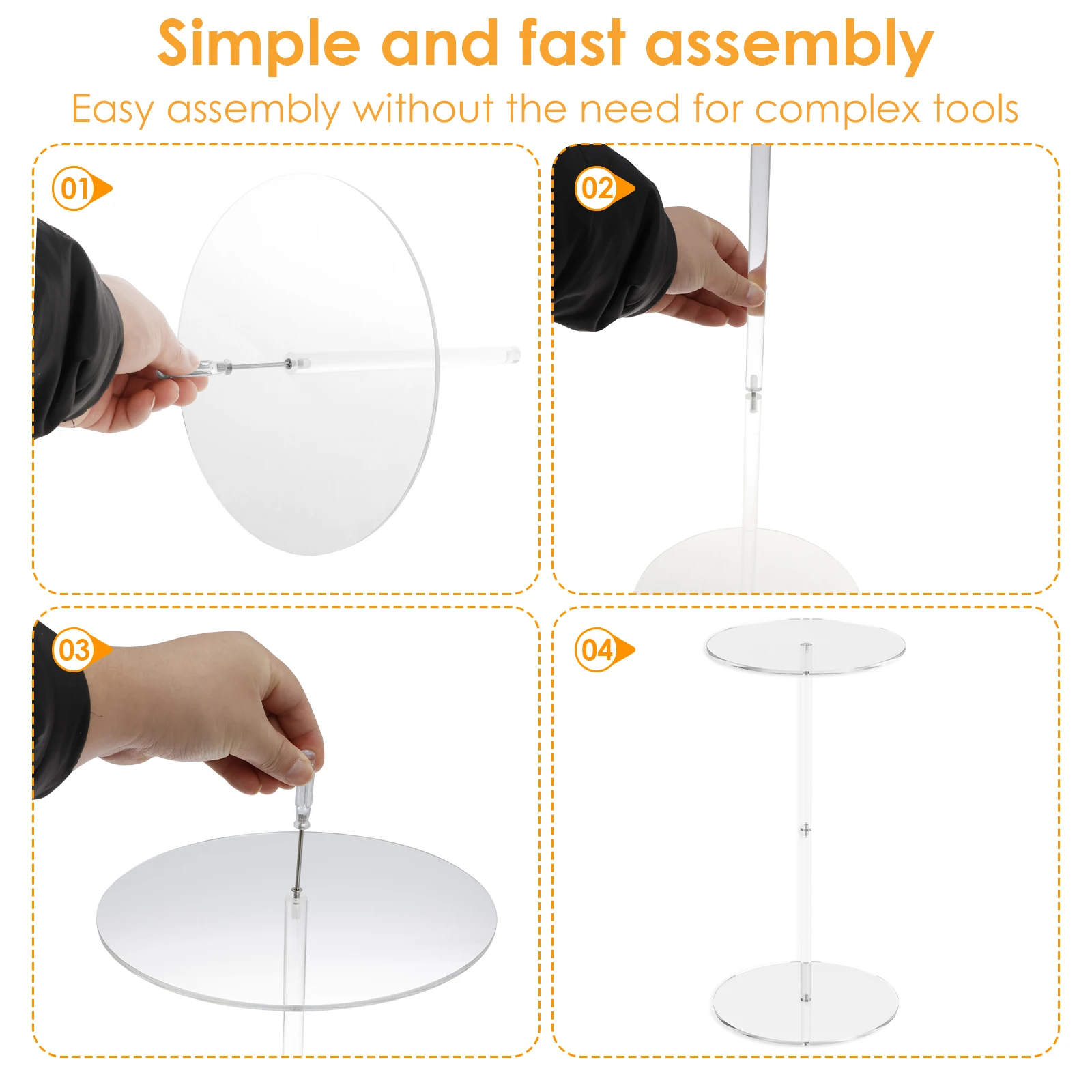 طاولة شاي أكريليك فاخرة مستديرة