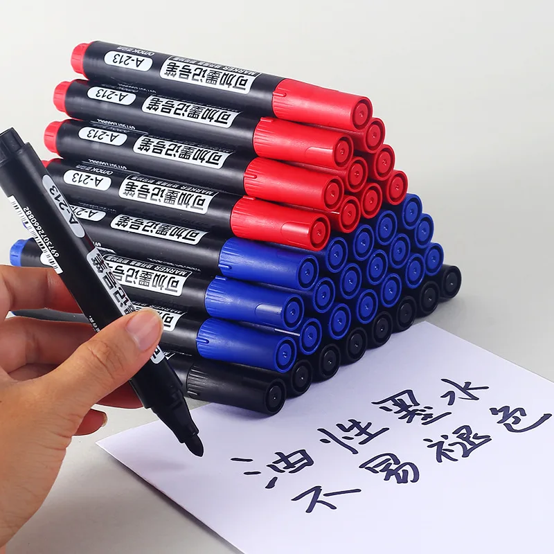 3/10Pcs Oil-based Marker Pens Black Line Marking Pens Waterproof and Non Fading Express Delivery Large Headed Pens Non Erasable 4