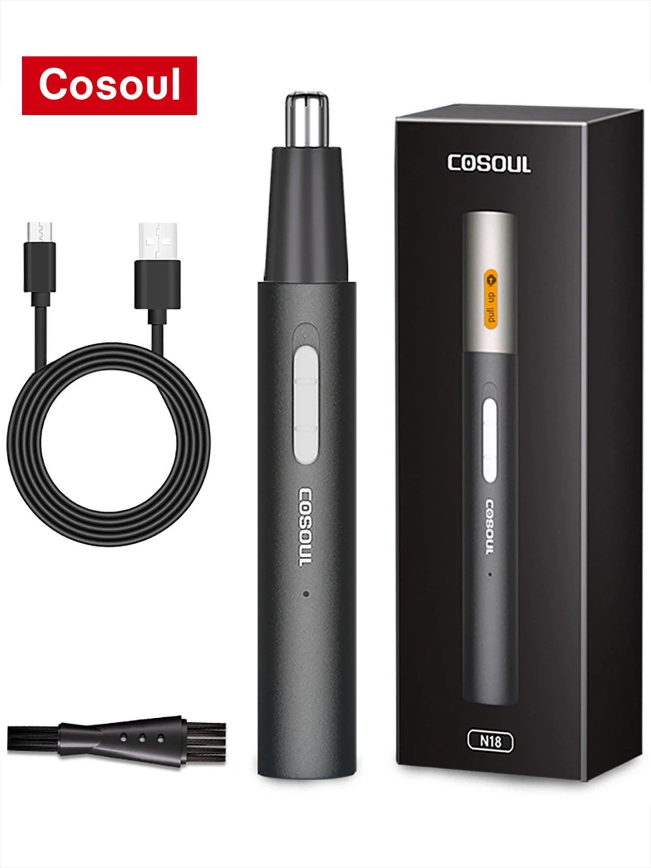Cosoul Nose Hair Trimmer for Men Electric Rechargeable Shaver Metal Hair Removal