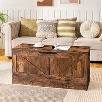 Storage Chest, 39.3" Toy Chest with Drawer, Wooden Storage Bench, Sturdy Entryway Bench Supports 220 lb, Shoe Bench, Safety Hing 2