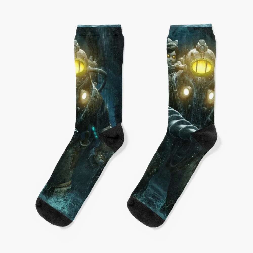 Bioshock 2 Socks winter gifts soccer sock compression stockings Women Boy Child Socks Women's