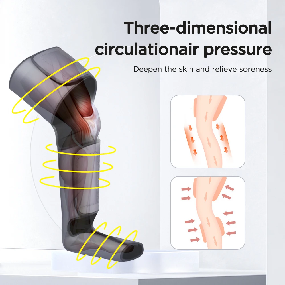 Akumulatorska masažna naprava Telečja zračna blazina Wrap Kompresijska električna masaža nog Airwace Foot Health Care Relax Pressotherapy_voghion.com